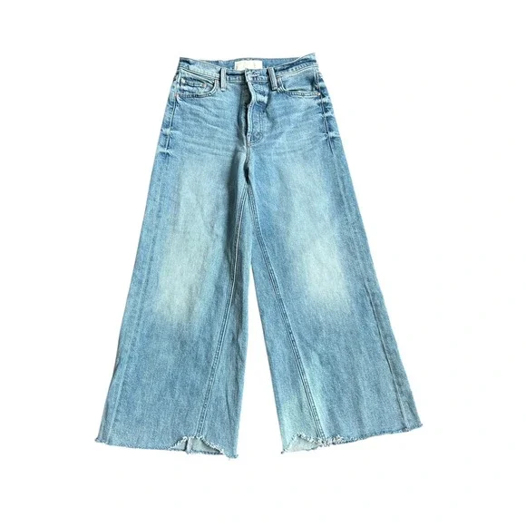 Mother Superior The Enchanter Heel Wide Leg High Rise Jeans Light Blue Wash - Picture 3 of 9